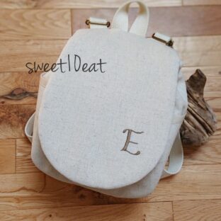 お名前刺繍入りシンプルベビーリュック（生成り）