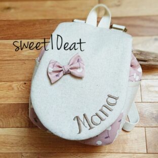 お名前刺繍入りリボンブローチベビーリュック （さくらんぼ）