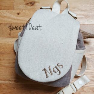 お名前刺繍入りシンプルベビーリュック（茶色）